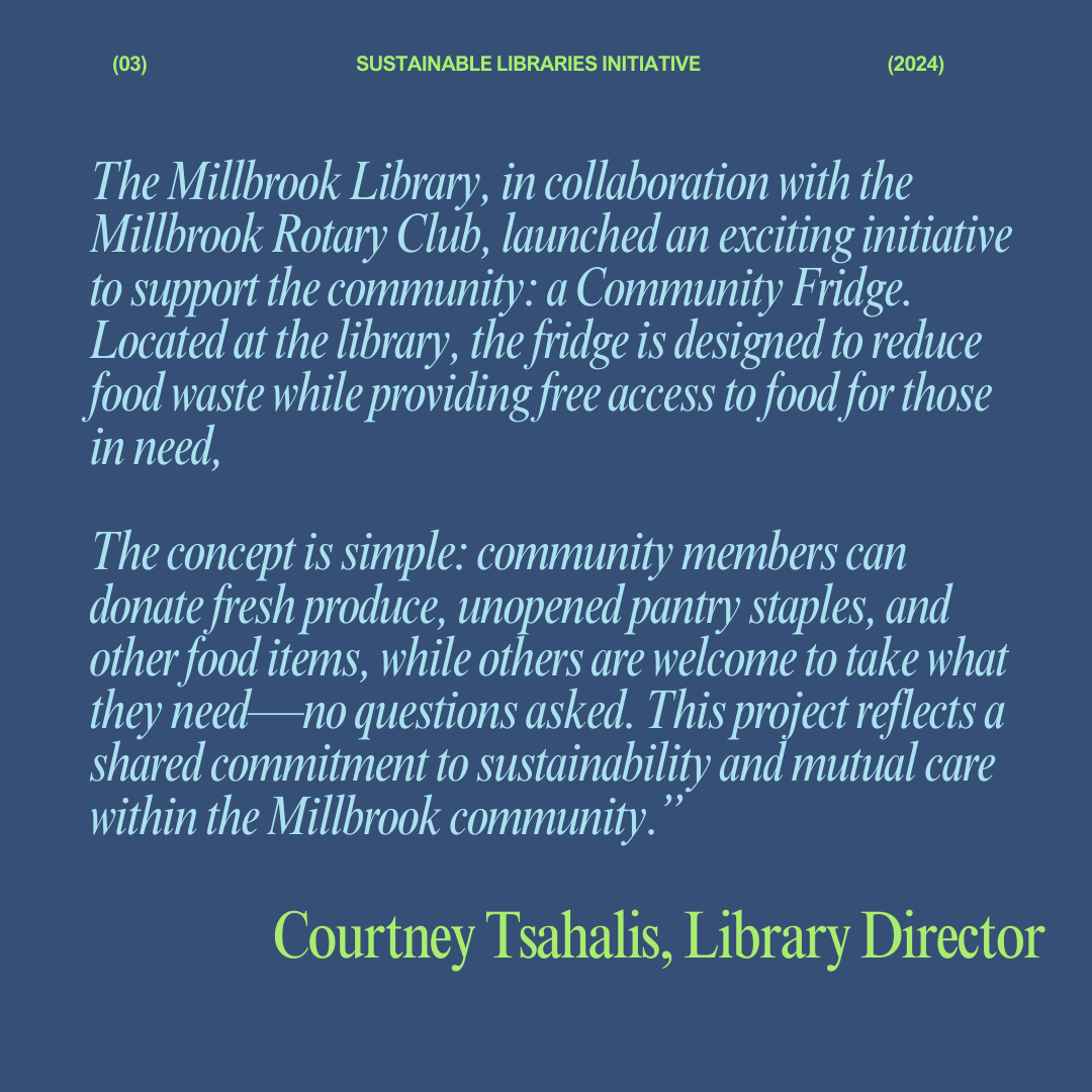 Lessons From My Sustainable Library - Millbrook Library