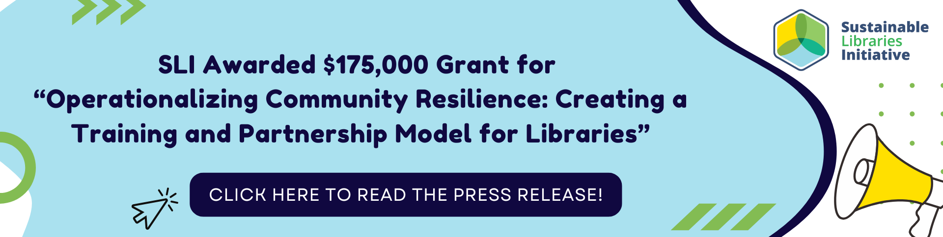 SLI has been awarded a $175,000 grant for “Operationalizing Community Resilience: Creating a Training and Partnership Model for Libraries”