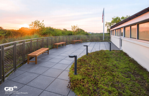 Montauk Library rooftop desk