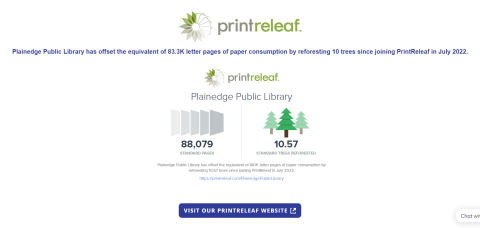 Image showing the reforestation status of Plainedge Public Library through Print Releaf